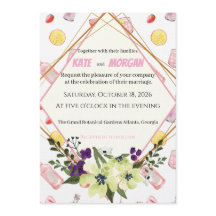 Chic Geo-Floral Watercolor Cocktail Party