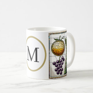 Chic Geometric Food & Monogram Coffee Mug Kaffeetasse