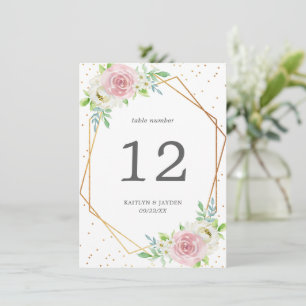 Chic Geometric Gold Foil Floral Wedding Einladung