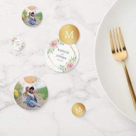 Chic Geometric Gold Foil Floral Wedding Konfetti