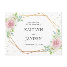 Chic Geometric Gold Foil Save the Date
