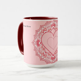 Chic Geometric Heart Mandala Personalized Tasse