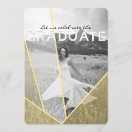 Chic Geometric Overlay | Foto der Graduierungspart Einladung