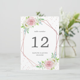 Chic Geometric Rose Gold Foil Floral Wedding Einladung