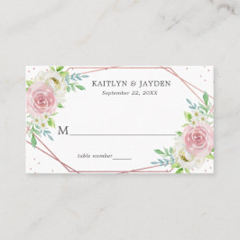 Chic Geometric Rose Gold Foil Floral Wedding Platzkarte
