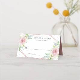 Chic Geometric Rose Gold Foil Floral Wedding Platzkarte
