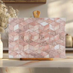 Chic Geometric Rose Gold Pink Imitate Foil Glitzer Schneidebrett