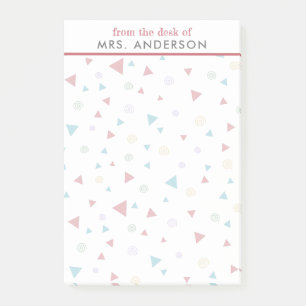 Chic Geometric Triangle und Wirbel Lehrer Post-it Klebezettel
