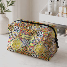 Chic geometrisch mediterrane orangefarbene Fliesen
