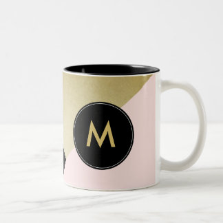 Chic-geometrische Muster-Kaffee-Tasse - Schale Zweifarbige Tasse