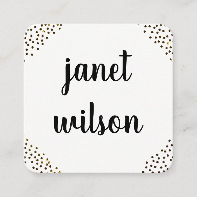 Chic Gepunktete Verzierungen Quadratische Visitenkarte (Vorderseite)