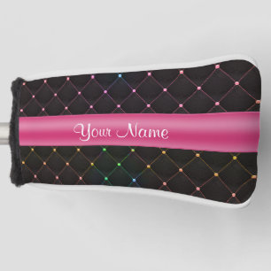 Chic gestepptes rosa schwarzes buntes golf headcover