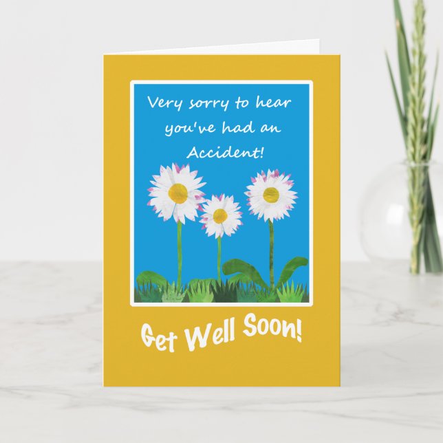 Chic Get Well Card from Accident, Daisises Karte (Vorderseite)