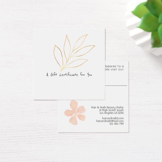 Chic Gift Certificate Template ADD LOGO Gold Leaf (Schreibtisch)