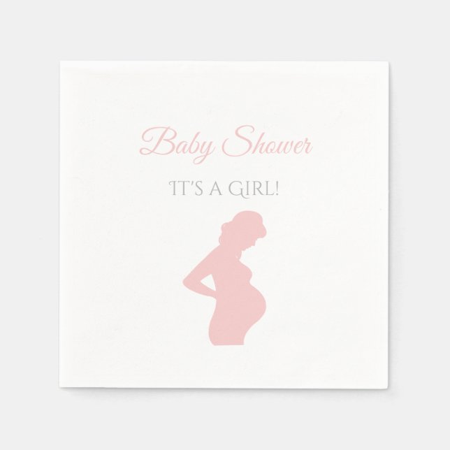 Chic Girl Baby Dusche Schwangere Frau Baby Bump Serviette (Vorderseite)