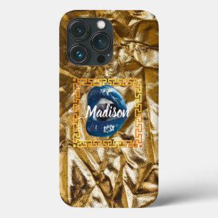 Chic Girl blue Gold Lips Beauty Personalisiert Case-Mate iPhone Hülle