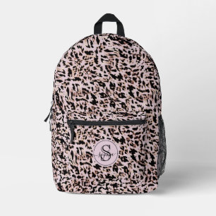Chic Girl Blush Pink Black Gold Leopard Print Bedruckter Rucksack
