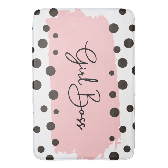 Chic Girl Boss Polka Dot Duschvorhang Badematte (Vorderseite Vertikal)