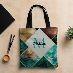 Chic Girl Imitate Glitzer Gold Türkis Geometric