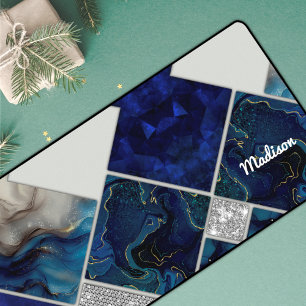 Chic Girl Imitate Glitzer silberblau geometrische Schreibtischunterlage