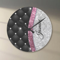 Chic Girl Imitate Silver Glitzer Schwarz Pink Mono