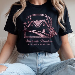 Chic Girl Lila Glitzer House Reinigungsservice T-Shirt