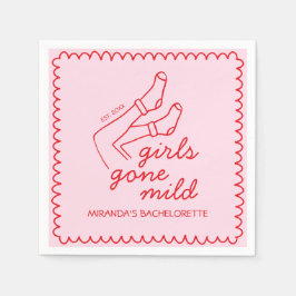 Chic Girls Gone Mild handgeschriebene Bachelorette Serviette