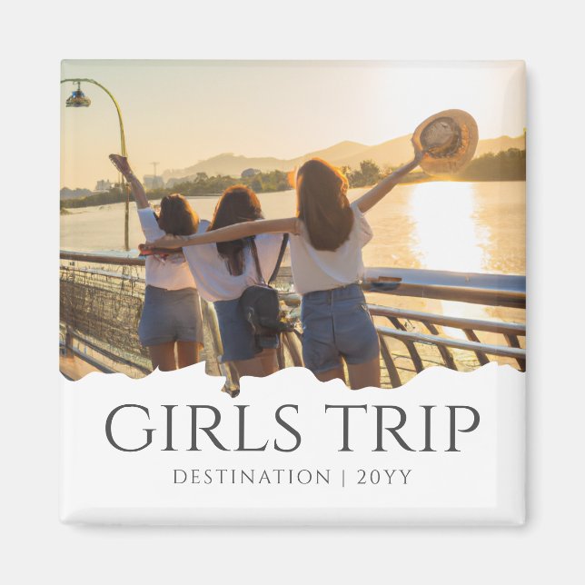 Chic Girls Trip | Girls-Wochenende Custom-Foto Magnet (Vorne)