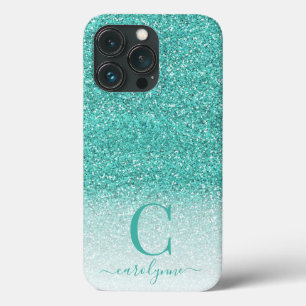 Chic Girly Aquamarin Aqua Green Ombre Glitzer Case-Mate iPhone Hülle