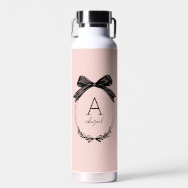 Chic Girly Bow Modern Feminush Blush Pink Monogram Trinkflasche