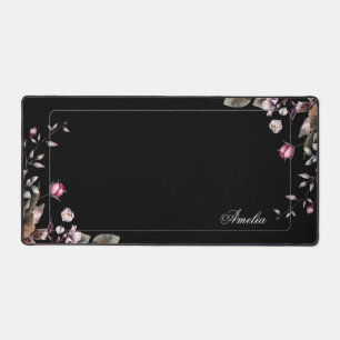 Chic Girly Floral w/Name Schreibtischunterlage