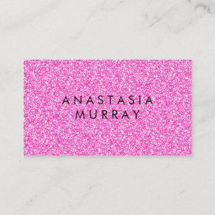 Chic, Girly & Glam Black Hot Pink Glitzer Glitzern Visitenkarte