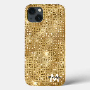 Chic Girly Gold Diamond Glitzer Monogram Name Case-Mate iPhone Hülle