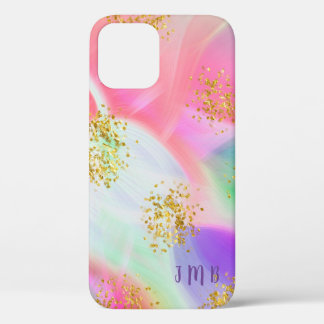 Chic Girly Gold Glitzer Abstrakte Initialen Design Case-Mate iPhone Hülle