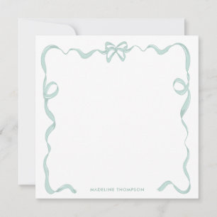 Chic Girly Mint Green Bow Ribbon Frame Mitteilungskarte