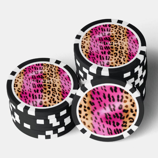 Chic Girly Pink Cream Leopard Print Pokerchips (Stapel)