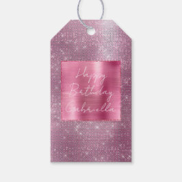 Chic Girly Pink Glam Sparkle Geschenkanhänger