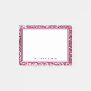 Chic Girly Pink Glitzer Bridesmaid Name Gefallen Post-it Klebezettel