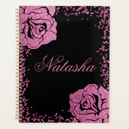 Chic Girly Pink Glitzer Rose Personalisiert Planer