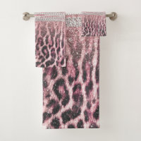 Chic Girly Pink Leopard Glitzer Image