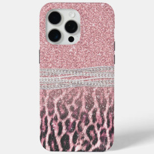 Chic Girly Pink Leopard Glitzer Image Case-Mate iPhone Hülle