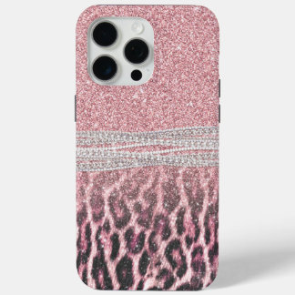 Chic Girly Pink Leopard Glitzer Image Case-Mate iPhone Hülle