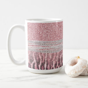 Chic Girly Pink Leopard Glitzer Image Kaffeetasse