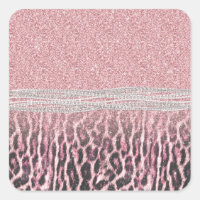 Chic Girly Pink Leopard Glitzer Image