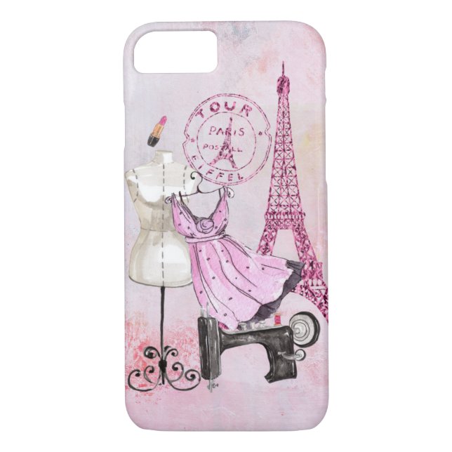 Chic Girly Pink Paris Fashion iPhone Case-Mate iPhone Hülle (Rückseite)