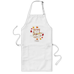 Chic Give Danke Fall Rustic Erntedank Monogram Lange Schürze