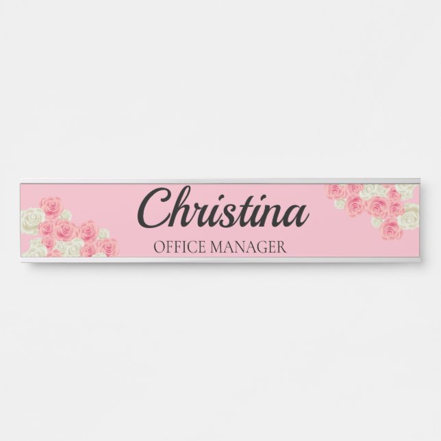 Chic Glam Floral Türschild (Vorderseite )