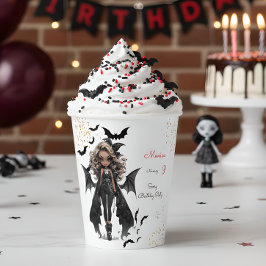 Chic glam gothic beängstigend Girl Geburtstagspart Pappbecher