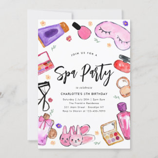 Chic Glam Makeup Girls Pajama Slumber Wellness-Cen Einladung