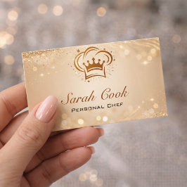 Chic Glam Persönlicher Koch Catering Gold Glitter Visitenkarte